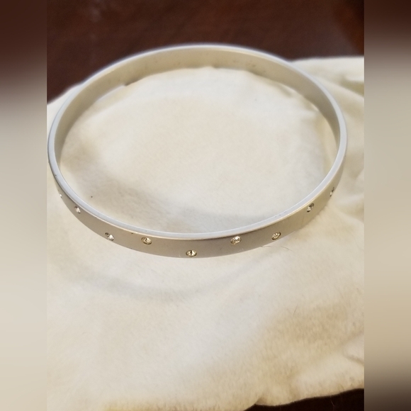Signed Swarovski Silver Bangle Bracelet With Swarovski Crystals
